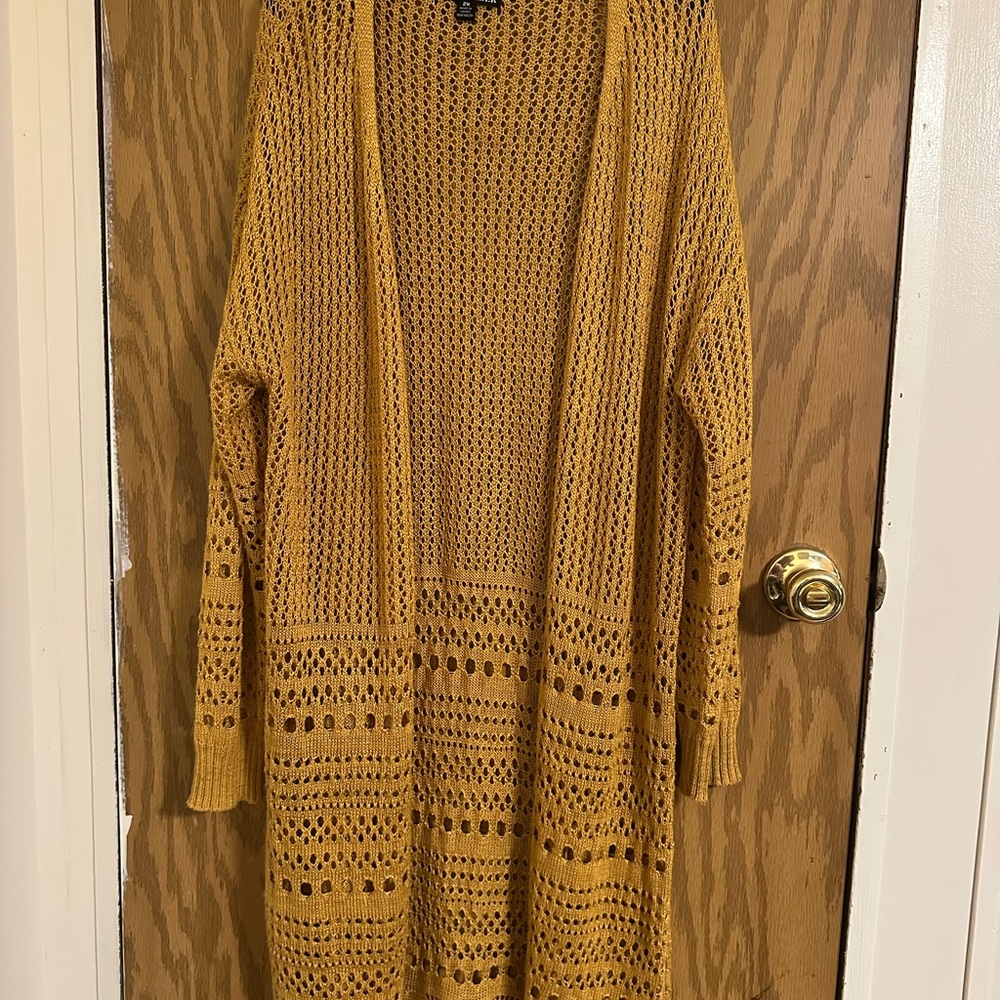 Moral Fiber Yellow Chunky Knit Cardigan Sweater